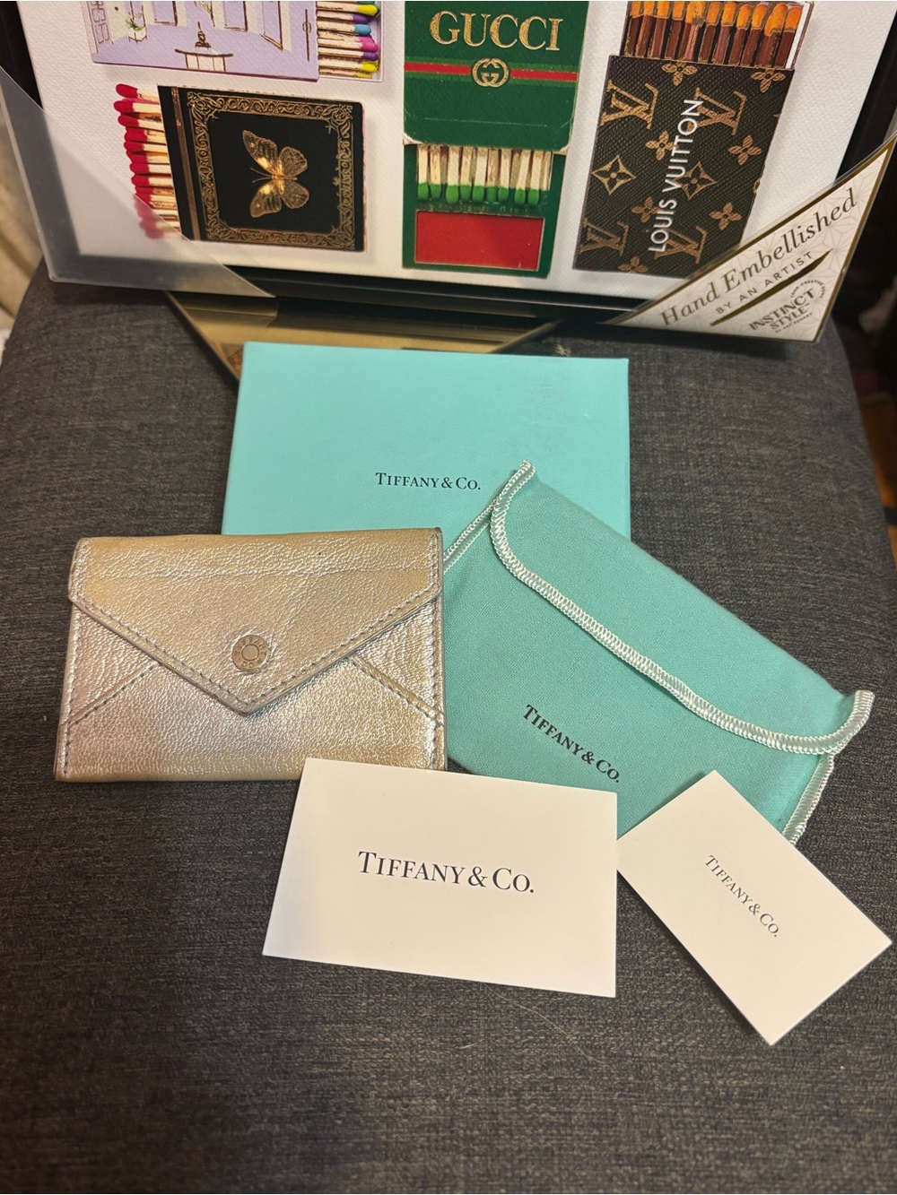 Tiffany & Co. Metallic Envelope Card Case - Silver
